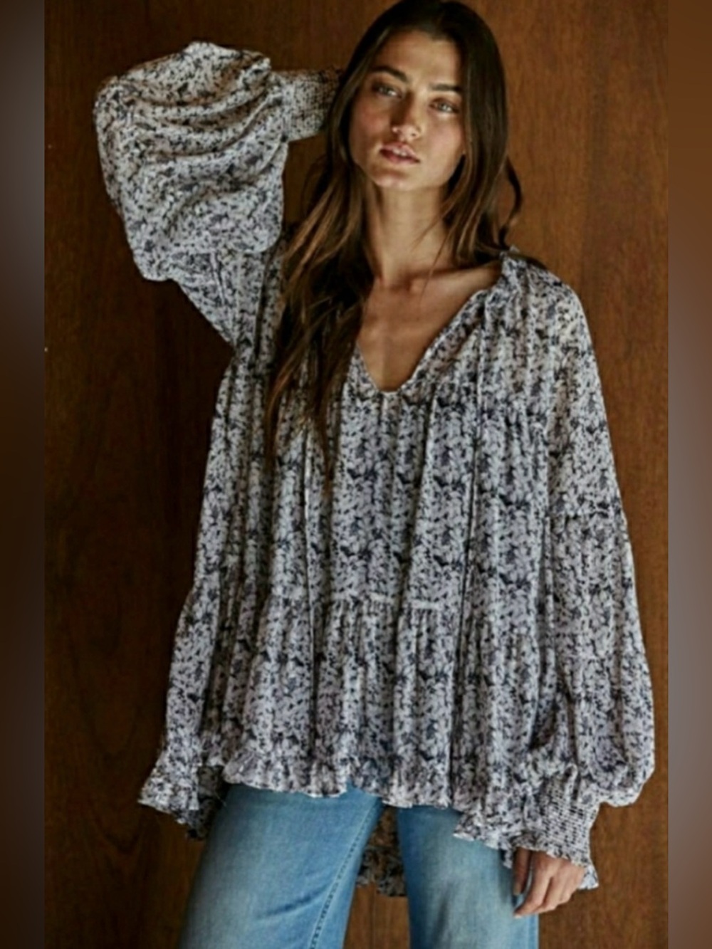 BY TOGETHER MARLOWE FLORAL BLOUSE